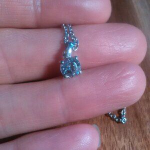 Genuine Swarovski Crystal Sterling Silver Pendant Stainless Steel Necklace